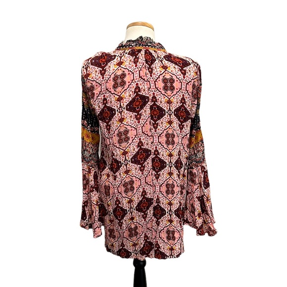 UMGEE Boho Bell Sleeve Multi Print Dress Size Small - Picture 6 of 11